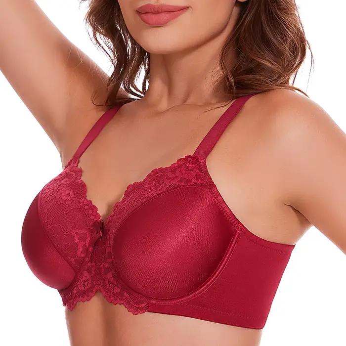 Soutien-gorge à armatures en dentelle florale pour femme