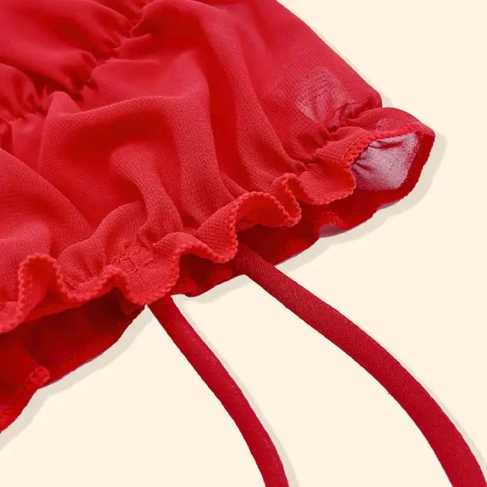 Soutien-Gorge Rouge à Volants pour le Jour de Noël et le Nouvel An