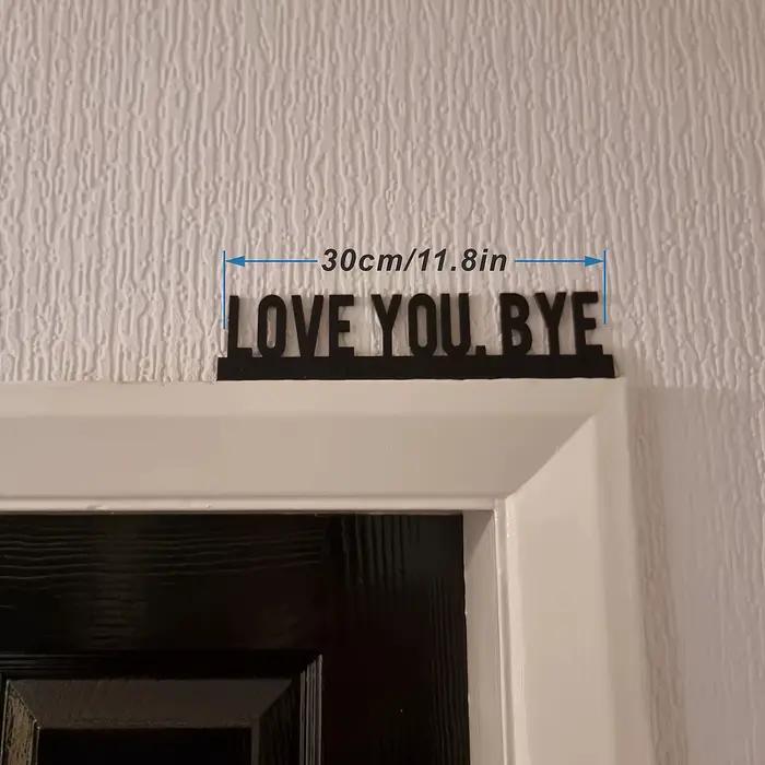 Panneau décoratif mural 2D en bois artificiel imprimé, motif « LOVE YOU BYE », art mural géométrique pour le salon, décoration murale intérieure