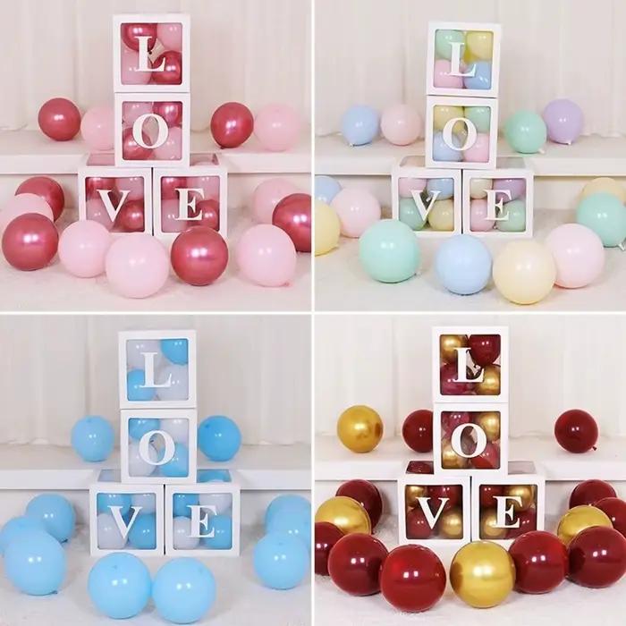 Boîtes à lettres en forme de ballons DIY, lettres de l'alphabet A-Z pour fête sur le thème de l'amour, baby shower, mariage et accessoires photo d'anniversaire
