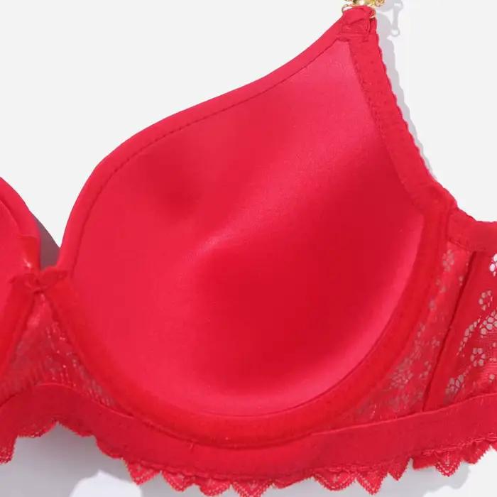 Beauwear Soutien-gorge rembourré push up avec strass et design en dentelle à texture métallique
