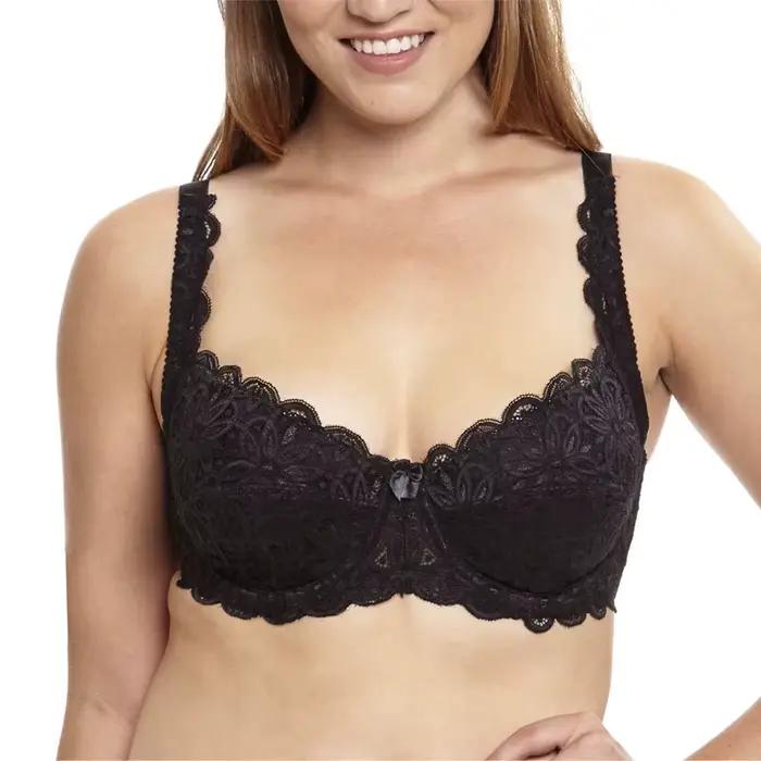 Soutien-gorge en dentelle bleu et noir pour femmes