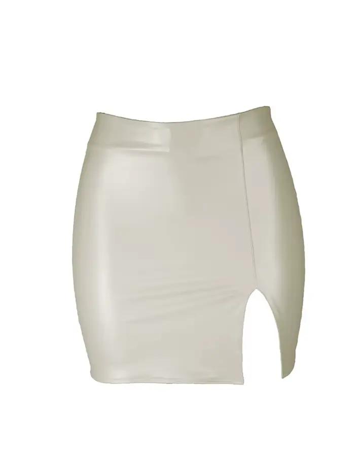 2025 femmes en cuir nuit Clubwear jupes été couleur Pure