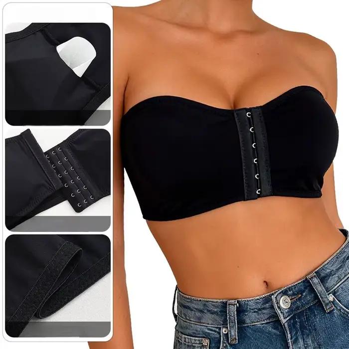 Soutien-gorge bandeau push-up sans bretelles à fermeture avant pour femme