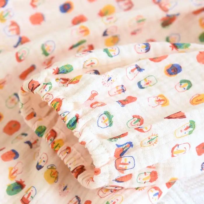 Chemise de nuit en coton imprimé à manches longues pour femmes