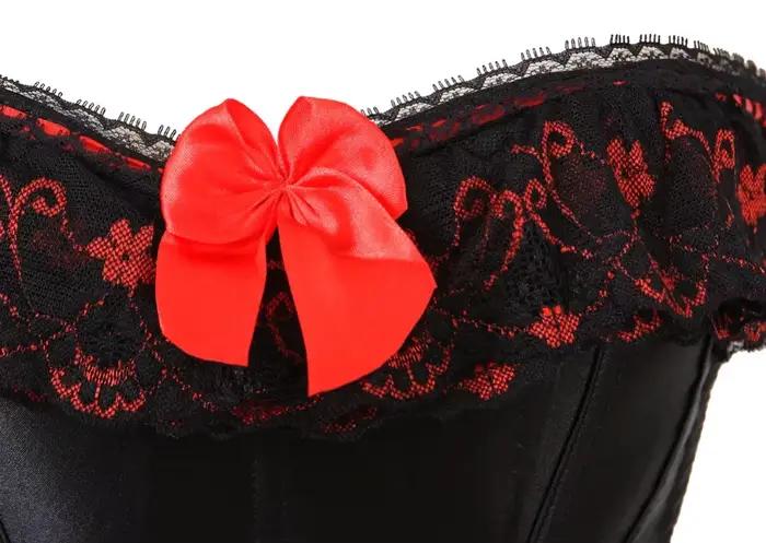 Femmes surbuste hauts Corset avec bretelles nœud papillon à lacets désossé Bustier Shapewear minceur taille façonnage Korset