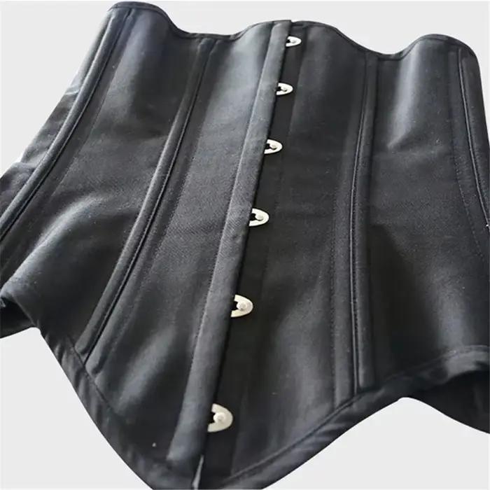 Femmes sous le buste haut Corset os en acier minceur gothique Bustier hauts taille formateur Cincher ceintures noir