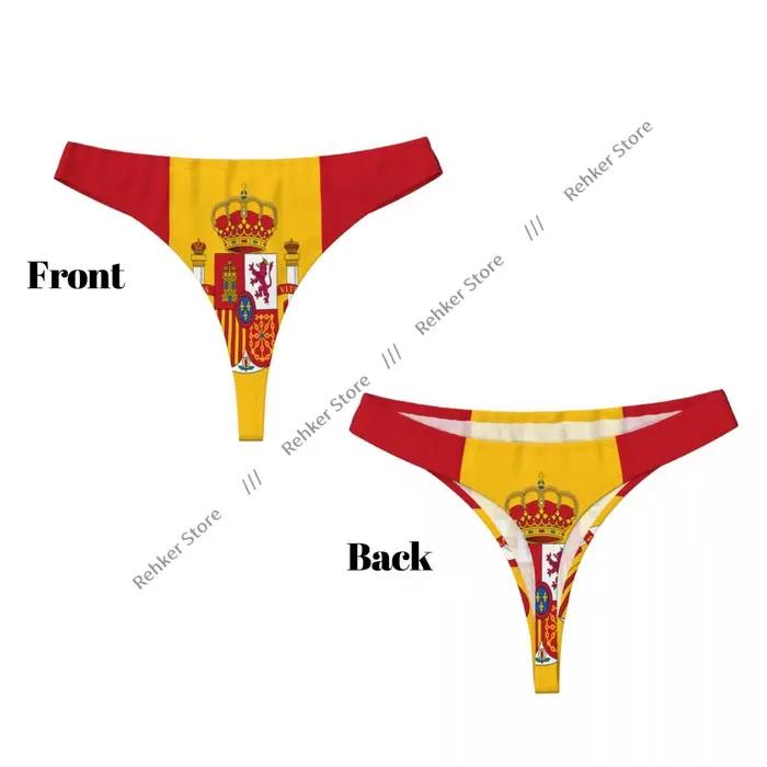 Culotte Sexy drapeau espagnol tongs sous-vêtements femmes Lingerie respirant G-string