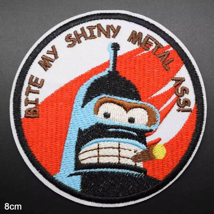 Bite drôle Robot fer sur entièrement brodé pas cher tissu de repassage Patch pour garçons vêtements jean sacs à dos vêtements accessoires de vêtement