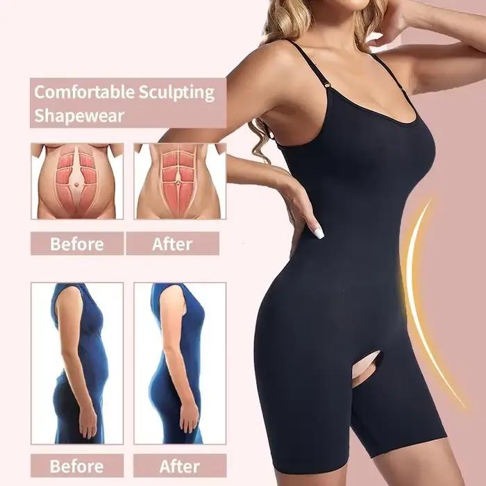 Combinaison de batterie pour femme, corset à entrejambe ouvert, sous-vêtement saillant, gaine amincissante, récupération post-partum