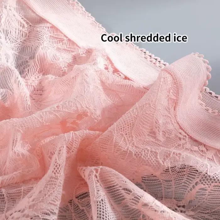 Culotte en dentelle Sexy sans couture Lingerie Ice injTransparent slip taille basse femmes S-XL