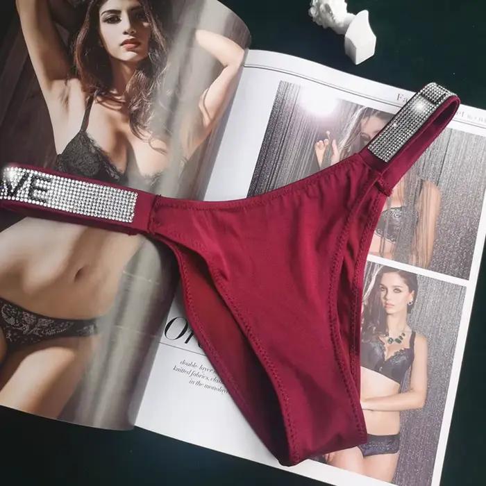 String sexy taille basse pour femme, sous-vêtement féminin, slip sans lueur