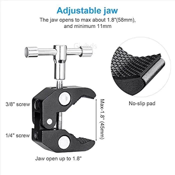 Bras articulé magique en métal, Super pince réglable pour lumière LED LCD vidéo SLR DSLR, accessoires d'appareil photo