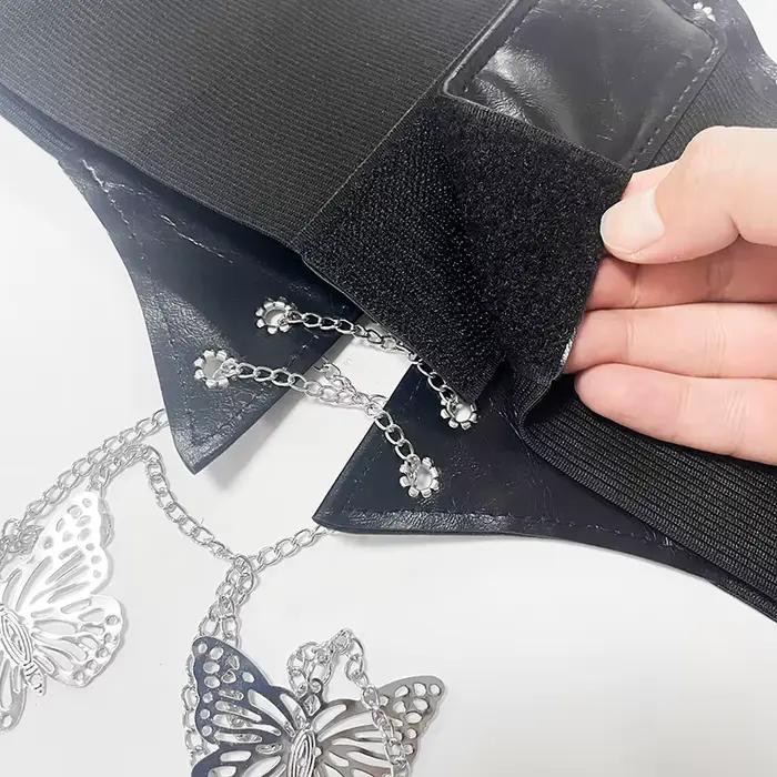 Ceinture Corset Papillon Large en Similicuir Amincissante et Façonnante pour Femme, Élastique et Taille Haute pour Usage Quotidien