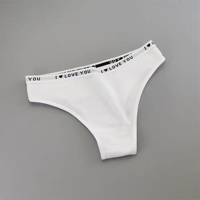 Culotte en coton avec lettres romantiques pour femme