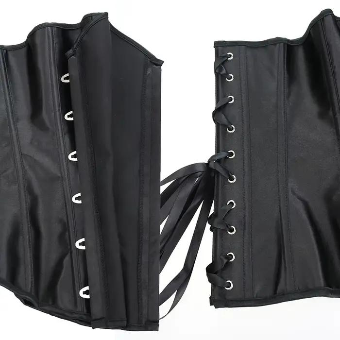 Corsets pour femmes à lacets Bustiers hauts Sexy surbuste minceur Shapewear Satin taille Cincher Vintage