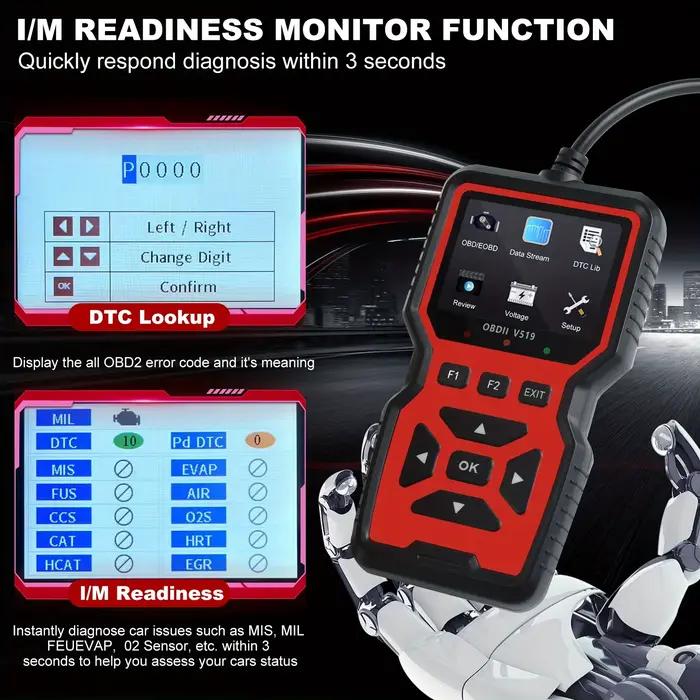 Scanner OBD2 professionnel V519 - Outil de diagnostic automobile alimenté par USB avec flux de données en temps réel, tests OBD II complets (I/M Ready, Bod2/Eobd), efface les voyants de panne du moteu