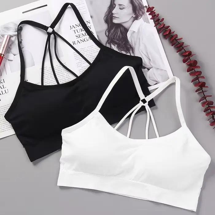 Soutien-gorge Sexy haut femmes soutien-gorge de Sport à fort Impact pour salle de Sport Fitness Yoga femme Pad vêtements de Sport débardeur Sport Push Up Bralette топ ж dikrien
