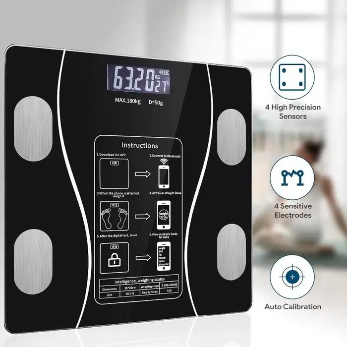 Balance de graisse corporelle LED affichage numérique APP balance de poids intelligente USB Rechargeable analyseur de Composition corporelle balance de Test balance de graisse corporelle