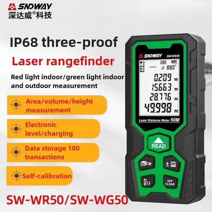 SNDWAY télémètre Laser vert SW-WG100 salle de mesure intérieure et extérieure plage Laser anti-poussière et étanche