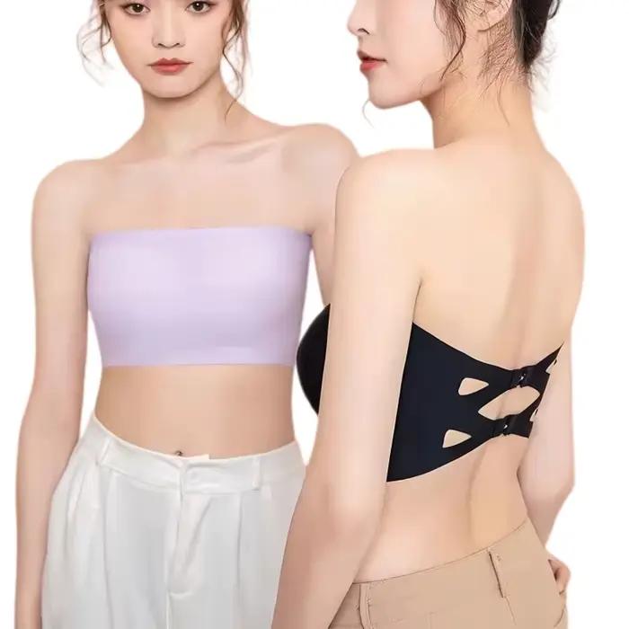 Soutien-gorge bandeau sans bretelles sans couture pour femme