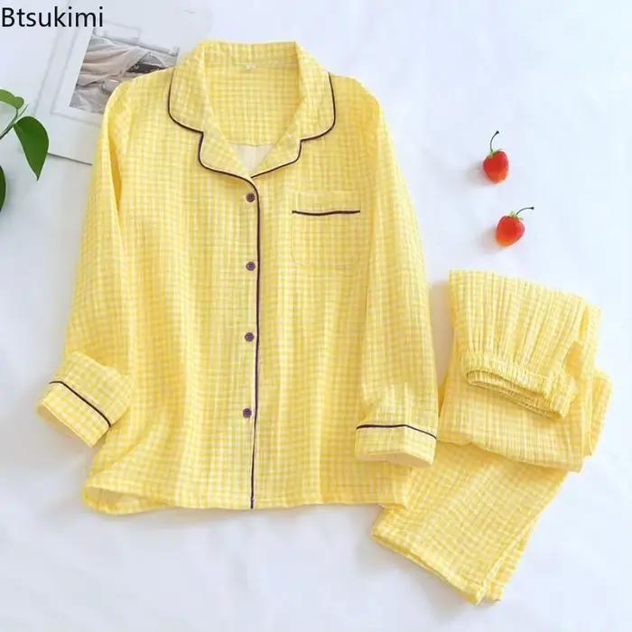 Ensembles de pyjamas en crêpe 100% coton pour couples