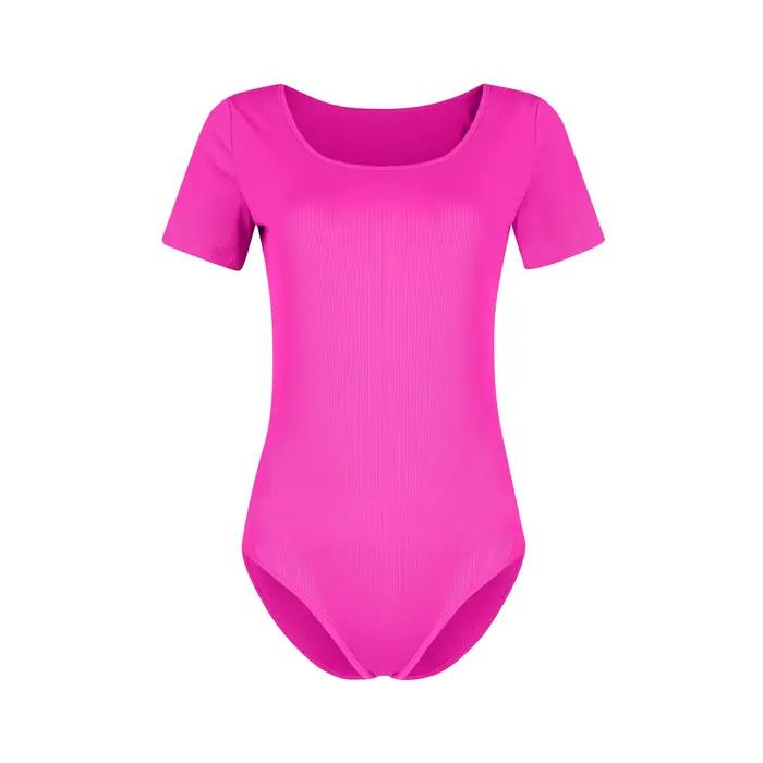 Barboteuse en coton à manches courtes pour femmes, combinaison basique décontractée, noir et blanc, barboteuse pour dames, été, 2024