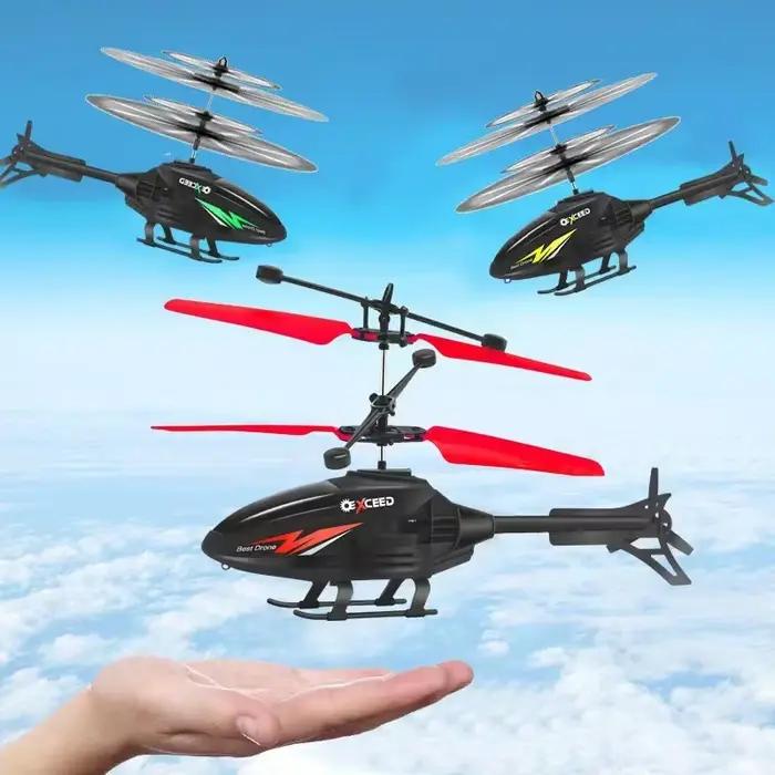 Montre-bracelet d'avion à Induction contrôlé à la main, hélicoptère résistant aux chocs avec éclairage, Mini Drone RC Rechargeable