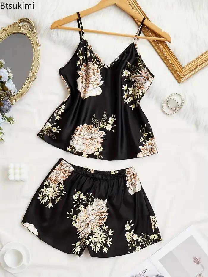Ensemble de pyjama pour femmes à imprimé floral