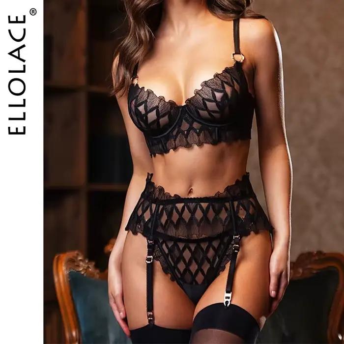 Ellolace Sexy femme Lingerie sous-vêtements délicats Ultra