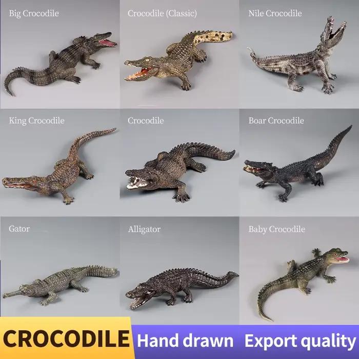 Modèle de crocodile du Nil, alligator sinensis, crocodile empereur, animal sauvage, figurines d'action en PVC, jouet éducatif mignon, cadeau pour enfants
