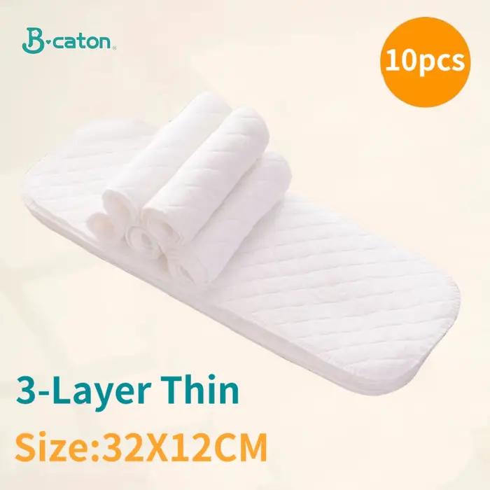 Couches réutilisables pour bébé, 10 pièces/5 pièces, lavables, en coton écologique, couches en tissu à 3/6 couches pour enfants, respirantes et absorbantes