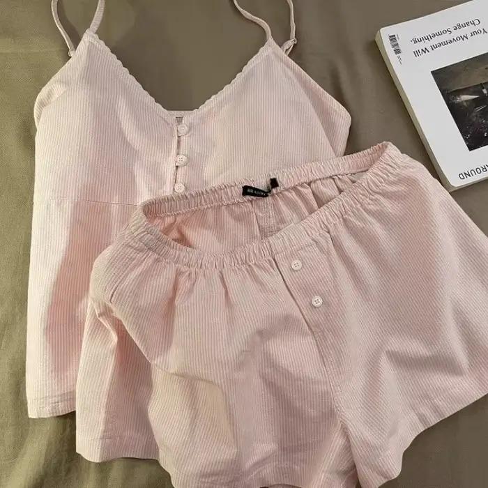 2025 nouveaux vêtements de nuit en coton femmes été à manches courtes Shorts mignon