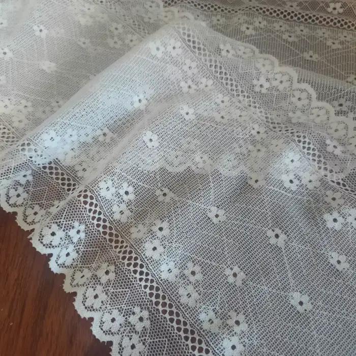 Ruban de dentelle élastique pour lingerie, matériau en dentelle, dentelle florale, ruban extensible, blanc cassé, 2 yards/lot, 18 cm de large