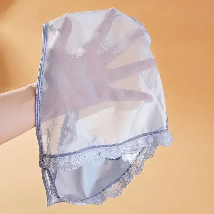 Culotte ultra-mince en satin avec dentelle fine pour femmes, culotte brève en élasthanne et nylon, idéale pour les occasions spéciales et la garde-robe quotidienne