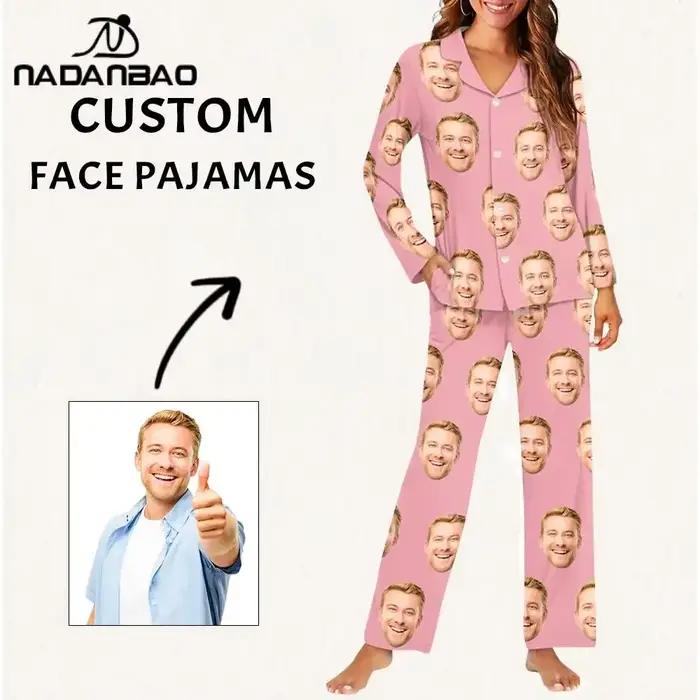 Ensemble de pyjamas à boutons personnalisés pour femmes