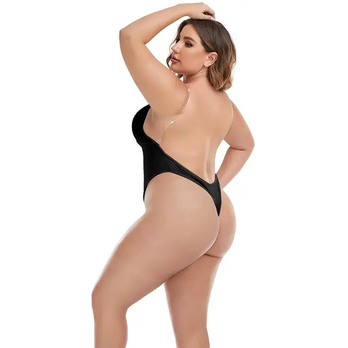 Soutien-gorge invisible avec décolleté en V profond pour femmes, corset dos nu, push up, vêtement modelant batik polyester pour occasions spéciales
