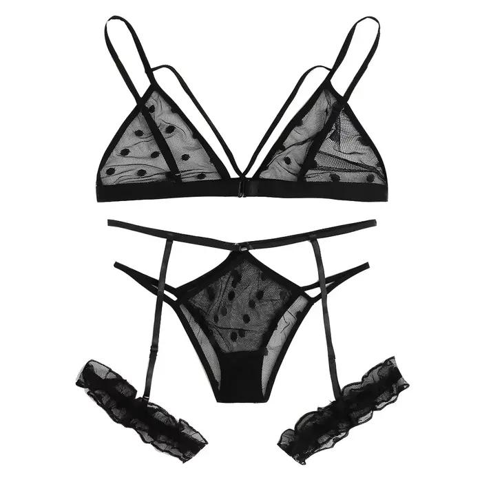 Lingerie en dentelle transparente pour femme