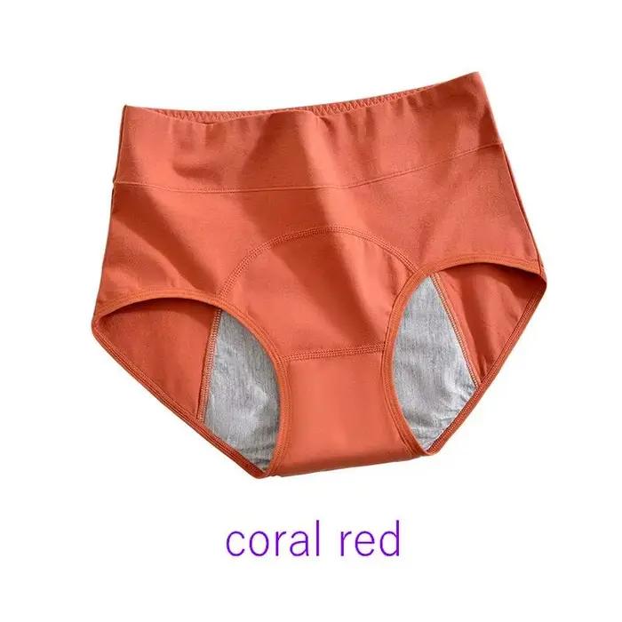 Culotte Menstruelle Taille Haute en Coton, Sous-Vêtement Menstruel