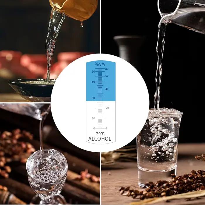 Réfractomètre d'alcool portatif 0-80% ATC, testeur d'esprit, détecteur d'alcoolomètre, moniteur, testeur de teneur en vin d'alcool, 40% de réduction