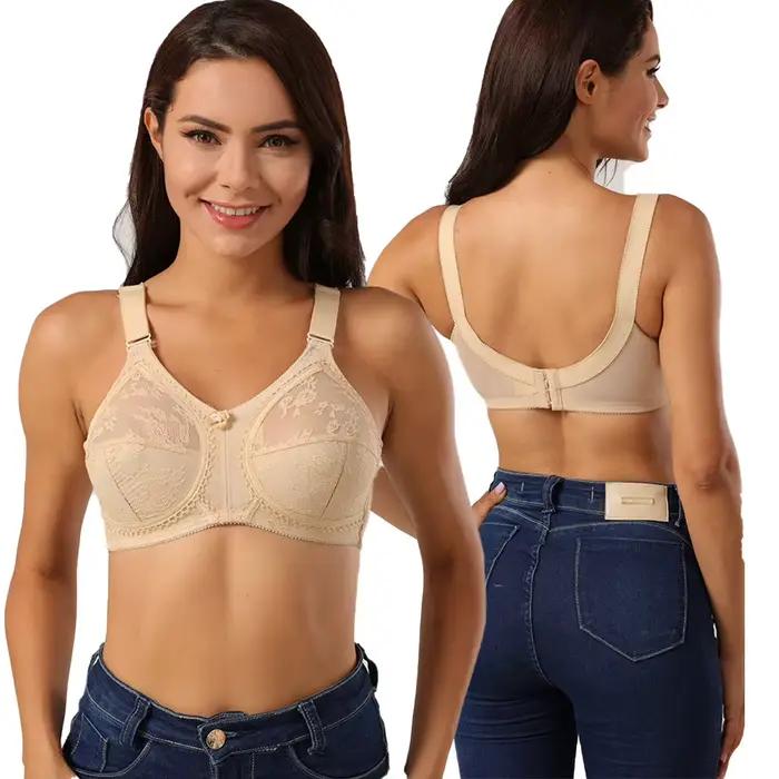 Soutiens-gorge en dentelle sans fil pour femmes, sans éponge, évider, sexy, lingerie, bonnet complet, grande tasse, mince, grande taille, sous-vêtements féminins