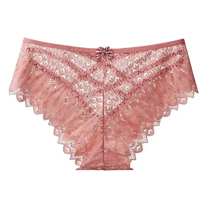 Culotte en dentelle transparente pour femmes