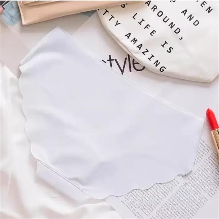 Sous-vêtements sans couture en soie glacée pour femmes, slip Invisible de levage des hanches, culotte taille moyenne, Lingerie S-XL