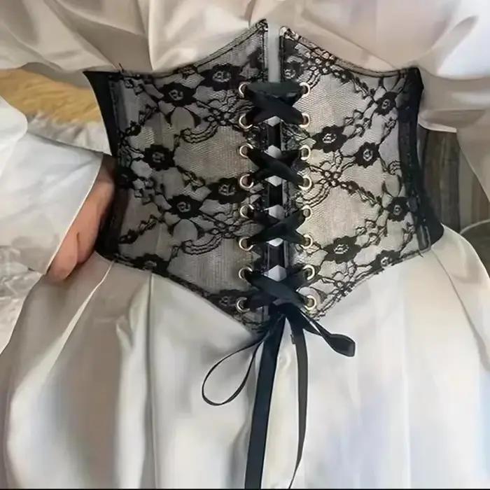 Ceinture Corset à Lacets pour Femmes à la Mode, Style Rétro pour Femmes Convient aux Tenues Décontractées et aux Occasions Spéciales