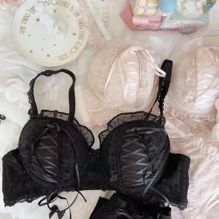 Lolita – ensemble de soutien-gorge rembourré en dentelle pour filles