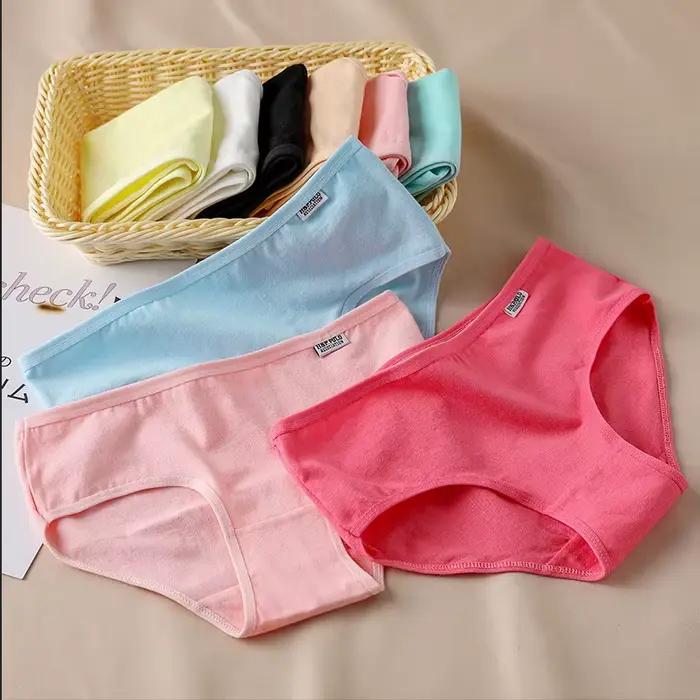 Culotte confortable en coton taille moyenne pour femme