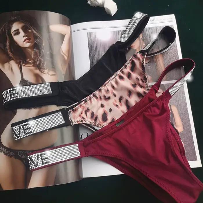 String sexy taille basse pour femme, sous-vêtement féminin, slip sans lueur