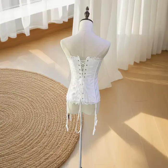 Sexy dentelle florale dame Corsets Lingerie surbuste Bustiers femmes jarretières sous-vêtements Corset féminin élégant vêtements intimes