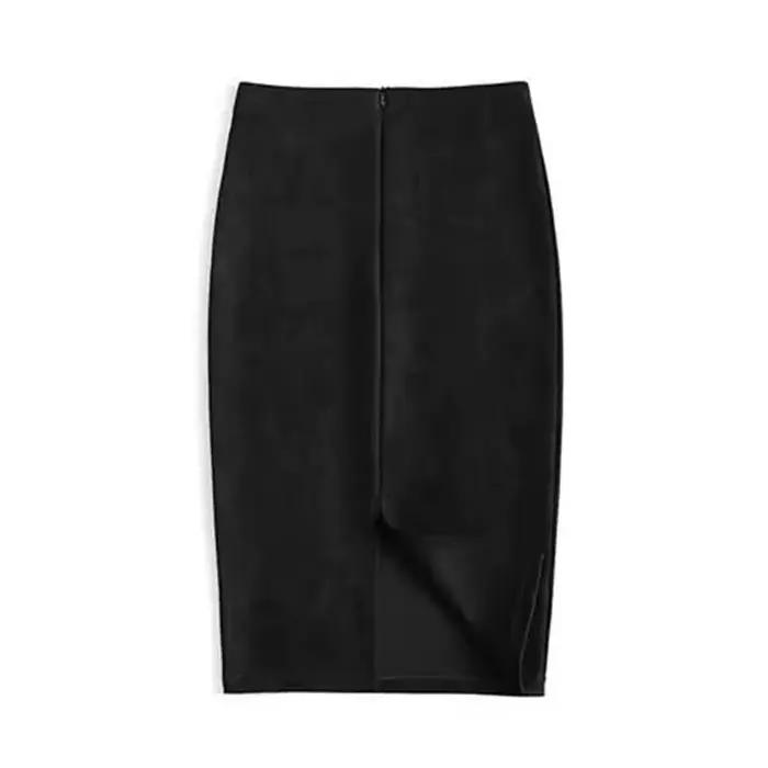 Hiver Sexy moulante daim jupes 2025 mode genou longueur taille haute bureau jupe coréenne femmes vêtements élégant mince jupe crayon