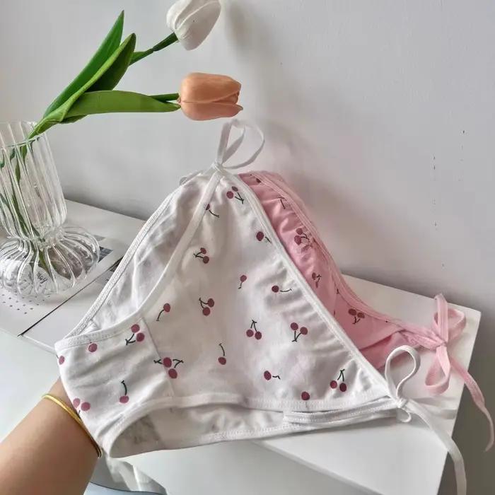 Lolita – culotte en coton à motif cerise pour femmes